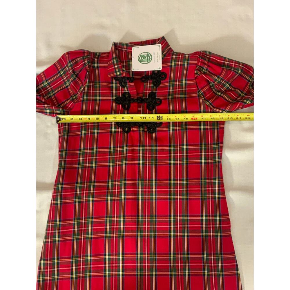 HOUSE OF MBR RED TARTAN BOUVIER LONG $385 NWT SIZE SMALL - Picture 12 of 15